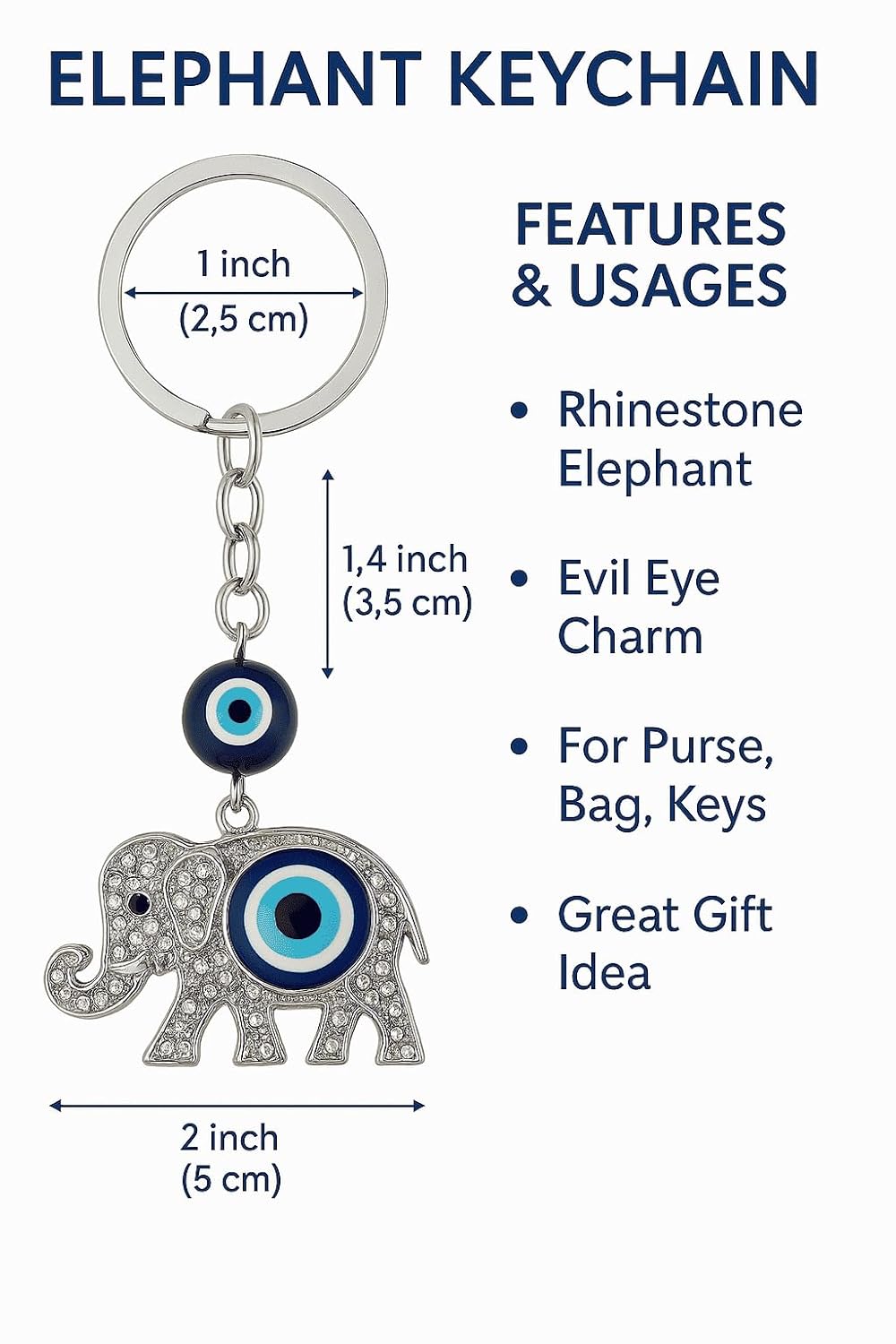Unyks Star Evil Eye Keychain for Car, Bike & Home | Premium Blue Nazar Protection Charm | Anti-Rust Metal Key Ring for Men & Women | Stylish Key Holder Gift for Good Luck & Positivit - Image 4