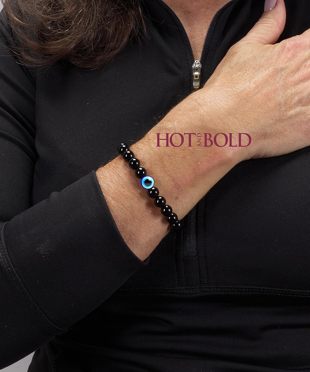 Hot And Bold Unisex-Adult Natural Stone Bead Evil Eye Couple Combo Bracelet Set With Certificate - Embrace Harmony, Protection, And Positive Energy Together (Tiger Eye & Black Agate) - Image 3