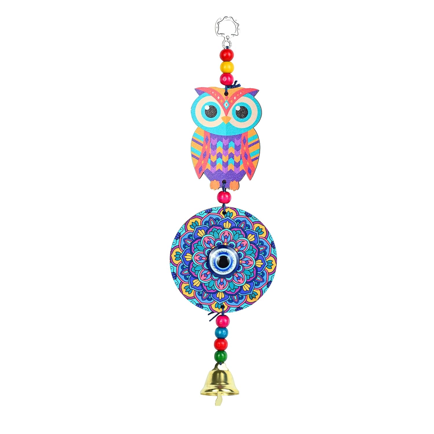 Hindcraft Decorative Items for Living Room – Blue Owl Evil Eye Hanging Pendant | Lucky Nazar Battu Amulet for Home, Office & Car | Stylish Protection Ornament for Room Decor - Image 9