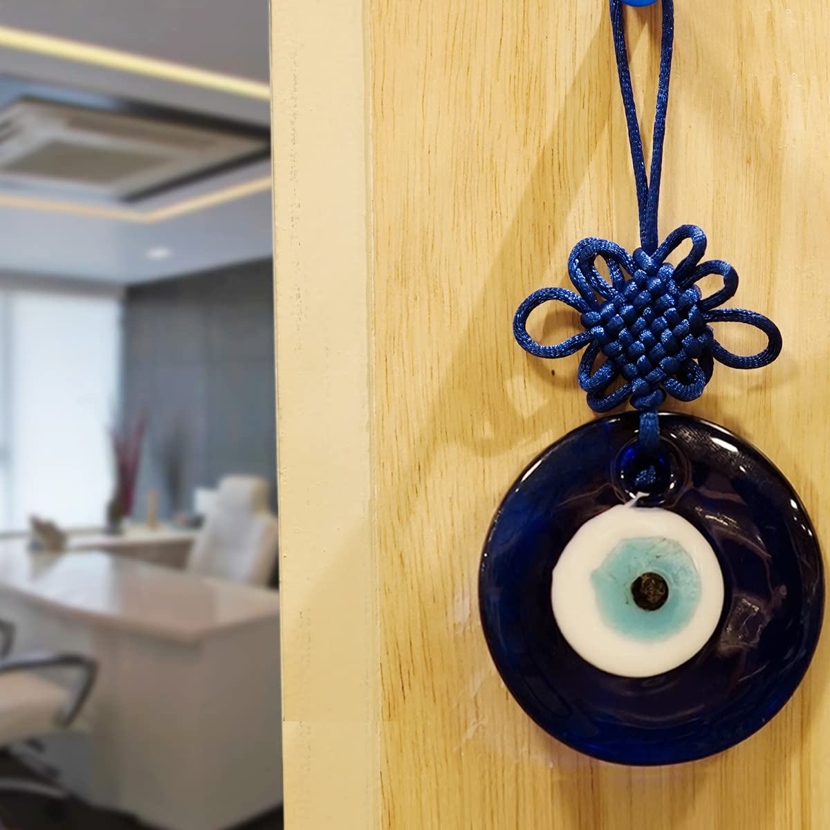 Shubhanjali Glass Evil Eye Hanging for Home 3 Inch | Evil Eye Hanging for Car Protection Home Entrnace Hanging - Image 2