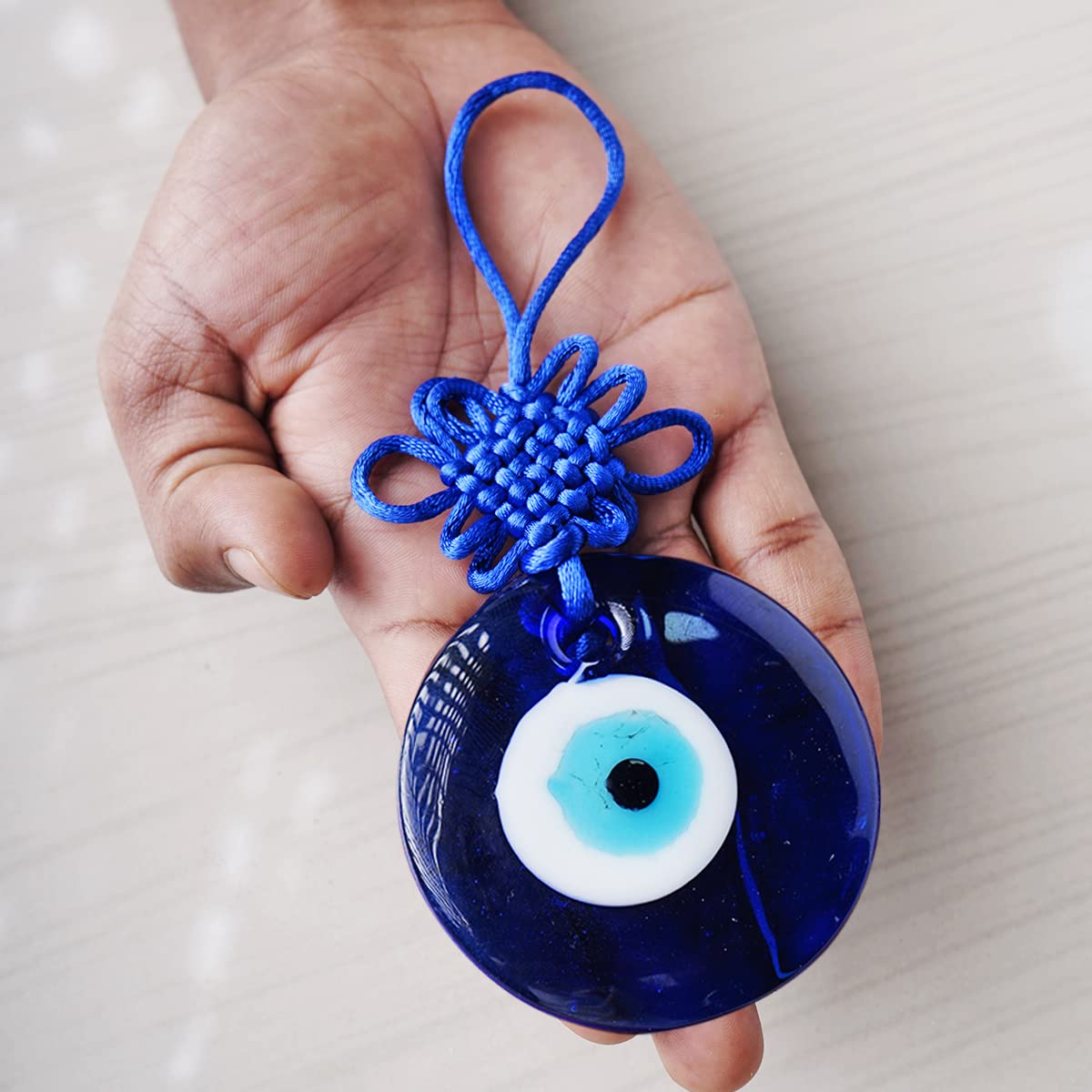 Shubhanjali Glass Evil Eye Hanging for Home 3 Inch | Evil Eye Hanging for Car Protection Home Entrnace Hanging - Image 3
