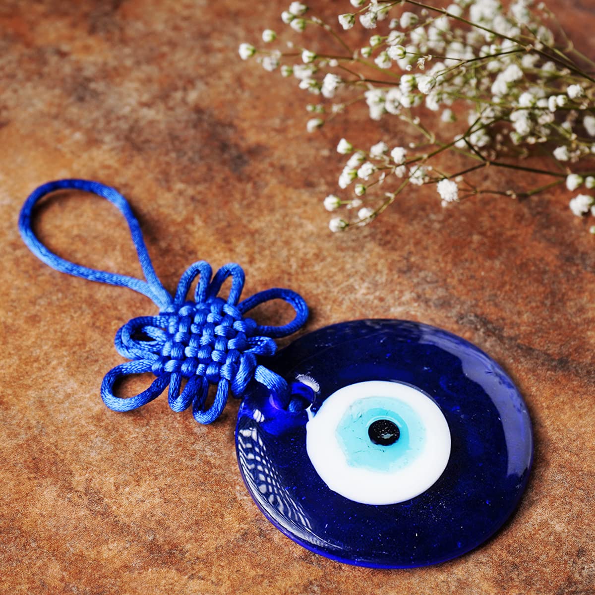 Shubhanjali Glass Evil Eye Hanging for Home 3 Inch | Evil Eye Hanging for Car Protection Home Entrnace Hanging - Image 4