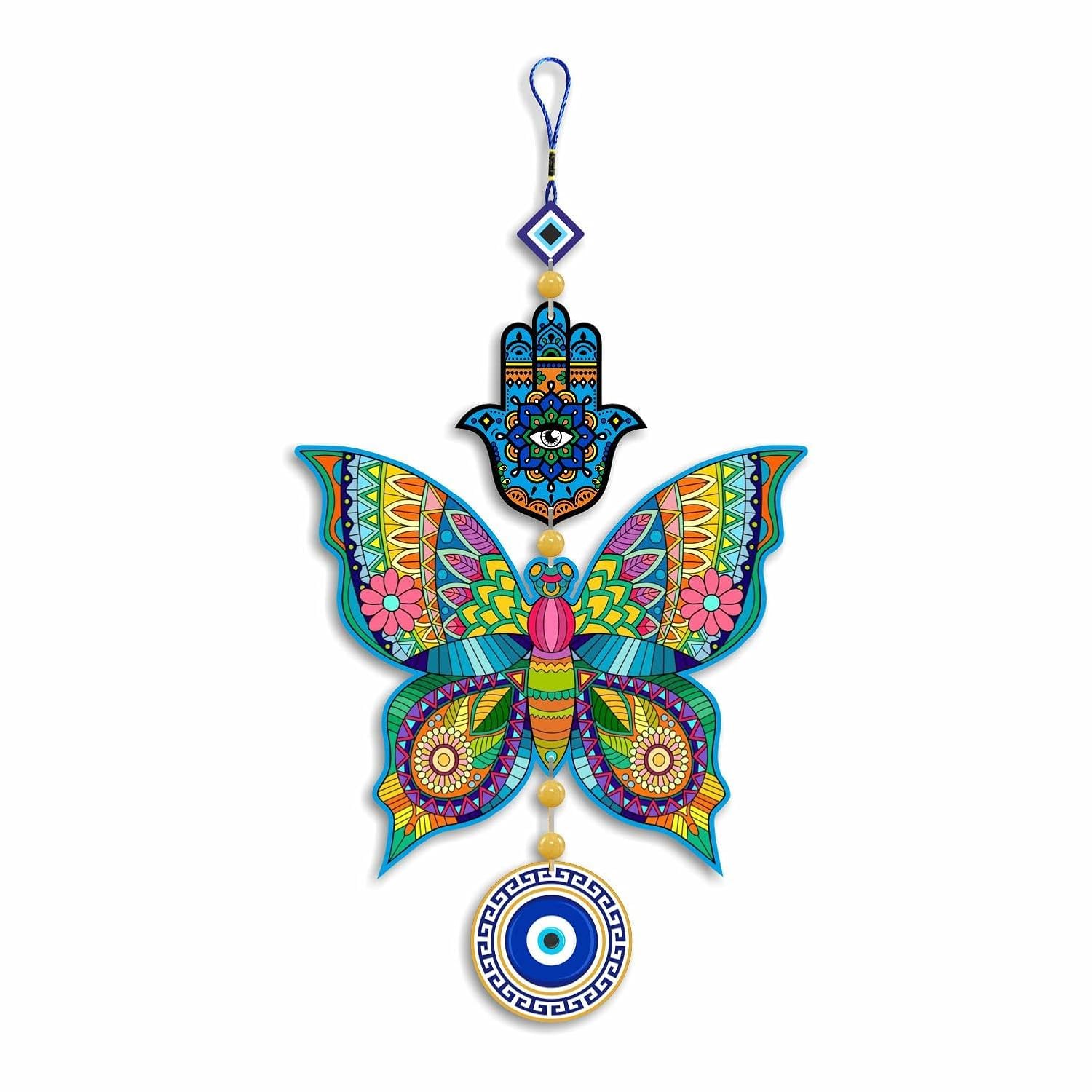 JAISHRI “Butterfly Evil Eye” Hanging for House/Positive Vibes/Hamsa Hand/House Door Entrance/Offices/Decoration/Good Luck Charm/Prosperity/Peace Charm - Image 2