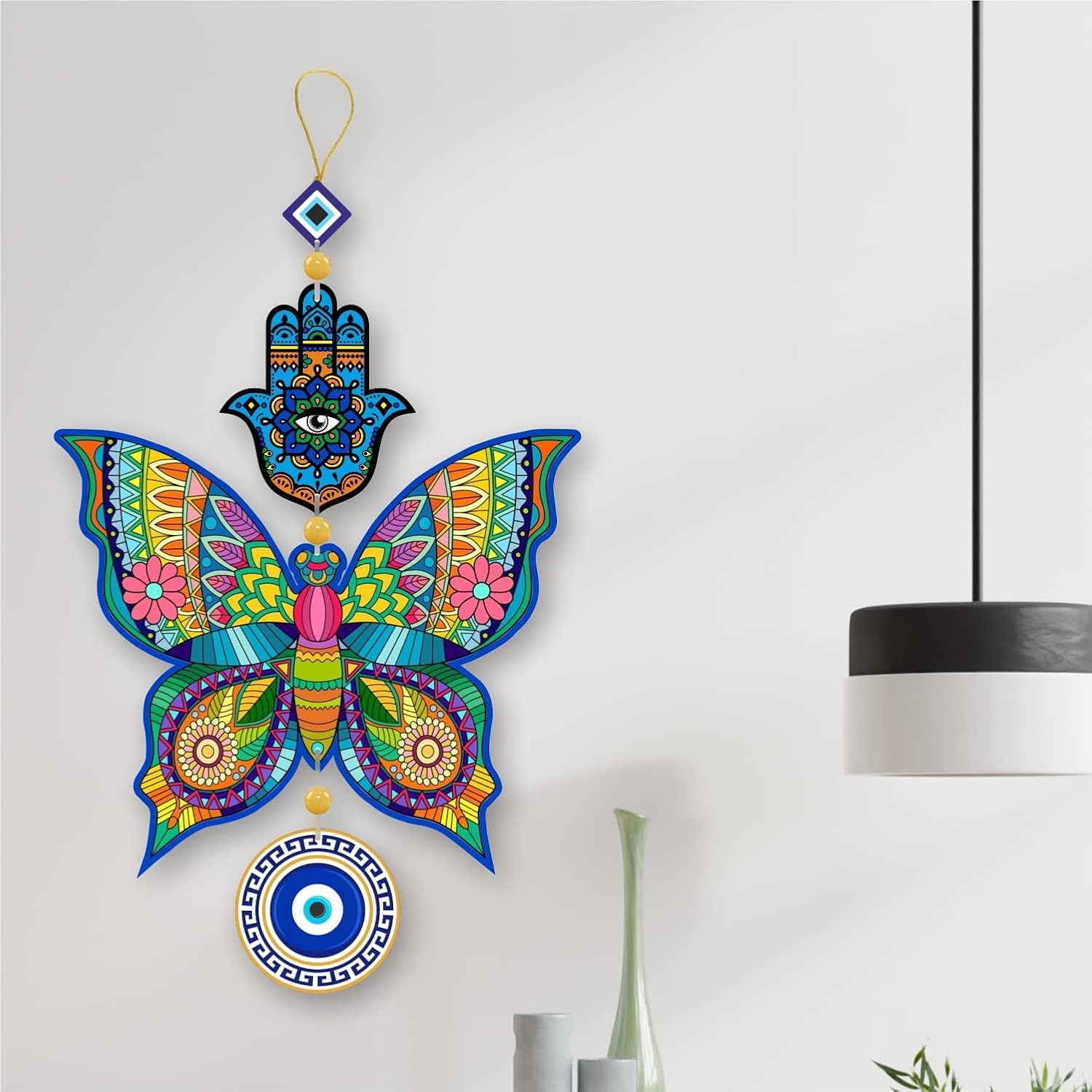 JAISHRI “Butterfly Evil Eye” Hanging for House/Positive Vibes/Hamsa Hand/House Door Entrance/Offices/Decoration/Good Luck Charm/Prosperity/Peace Charm - Image 5