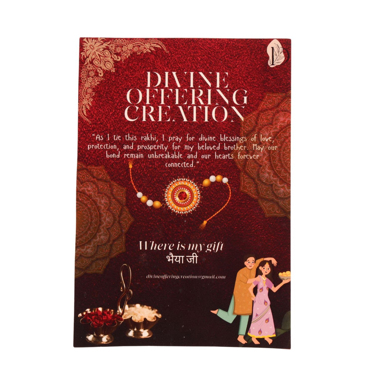 Evil Eye Rakhi for Set brother and bhabhi | Designer Evil Eye Hand Rakhi Set with Roli Chawal and Raksha Bandhan Greeting Card For Men | Rakshabandhan, Premium evil eye raakhis - Image 8
