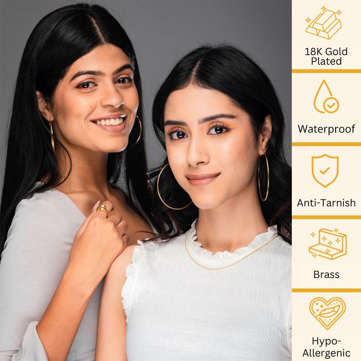 Aaishwarya 18K Gold Plated Waterproof, Anti-Tarnish Evil Eye Zircon Chain Earring | Single pc |Evileye Jewelry | Earrings for Women and Girls - Image 5