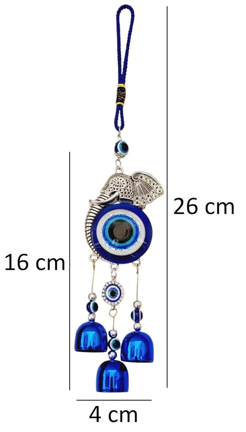 Snabs Evil Eye Car Mirror Hanging Accessories, Ganesha Evil Eye Wall Hanging Ornament, Elephant Nazar Battu Protection, Good Luck Charm and Prosperity, Set of 2 - Image 4