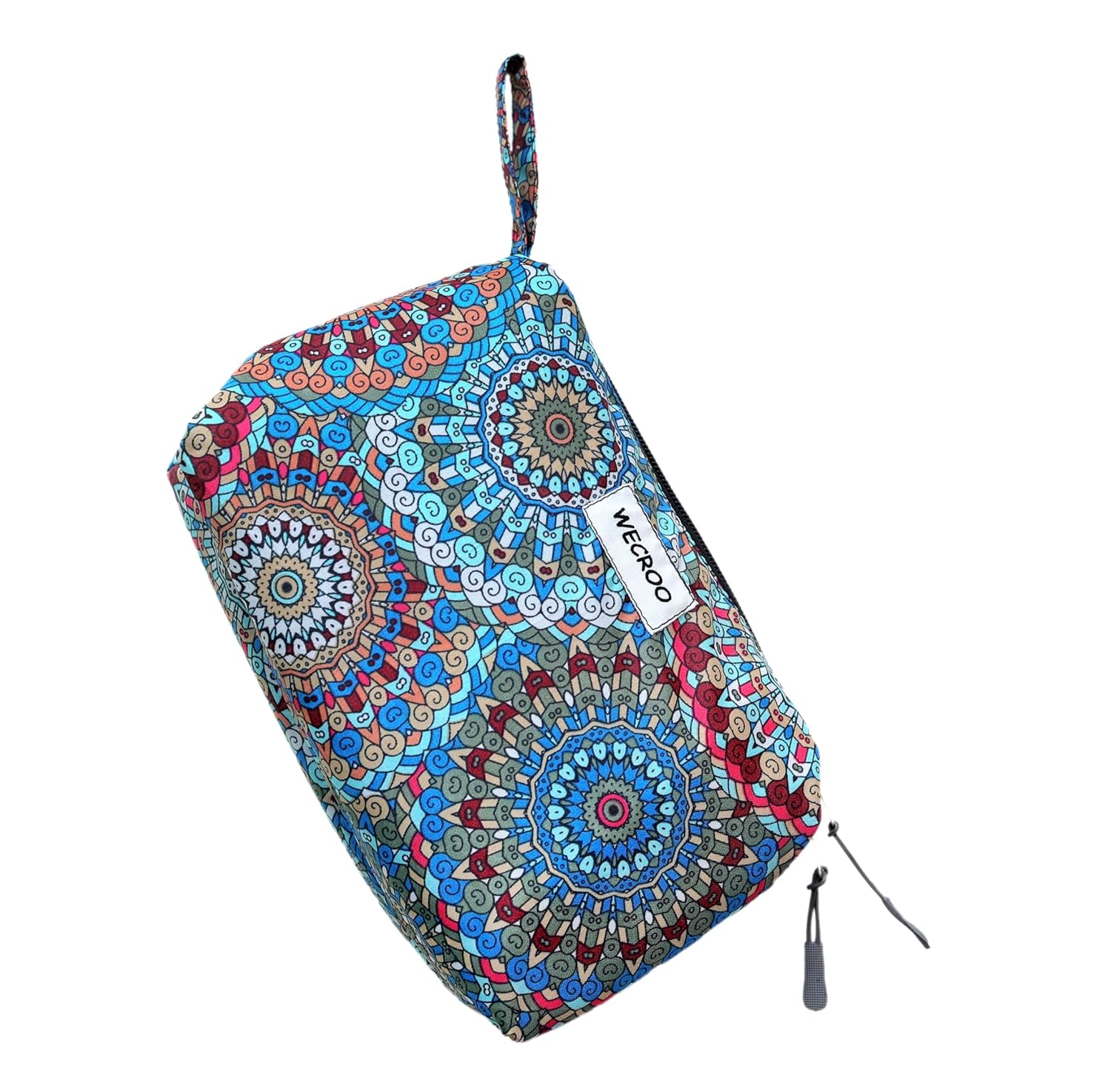 WECROO Printed Makeup Pouches for Women Stylish Pouch for Makeup Accessories Travel Pouch Cosmetic Pouches Toiletry Bag for Women (Blue Multi (Jaipuri Print), Small) - Image 4