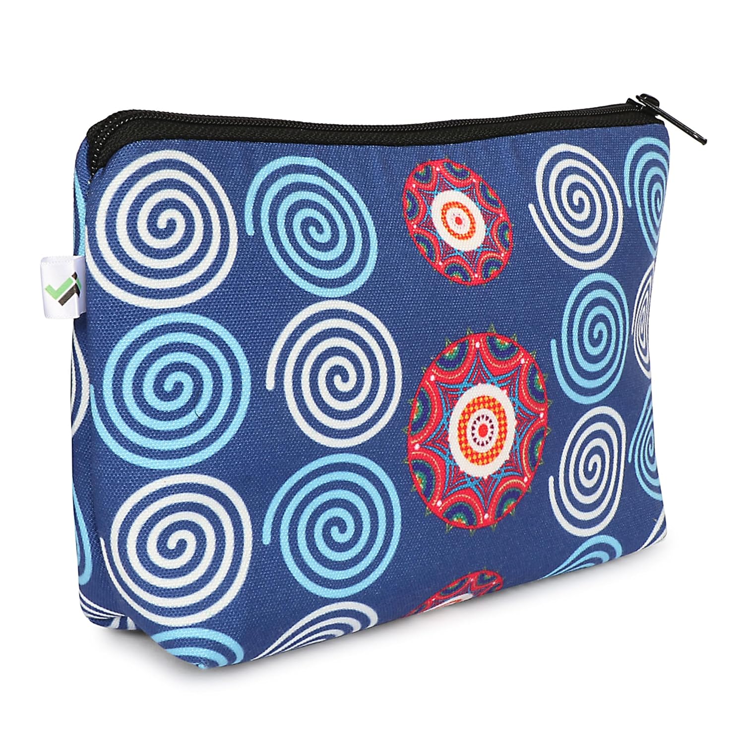 Jellify Canvas Blue Mandala Print Makeup Pouch for Girls, Canvas Cosmetic Pouch for Women, Small Pouches for Women - Image 3