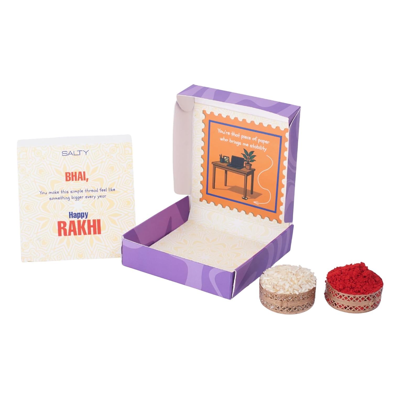 SALTY Set of 1 Evil Eye Rakhi Gift for Brother | Rakhi Gift Pack for Bhaiya, Bhabhi, and Sister| Bracelet for Men, Women | Fancy Jewellery Combo Gifts | Hand Band | Ideal for Gifting Hamper - Image 7