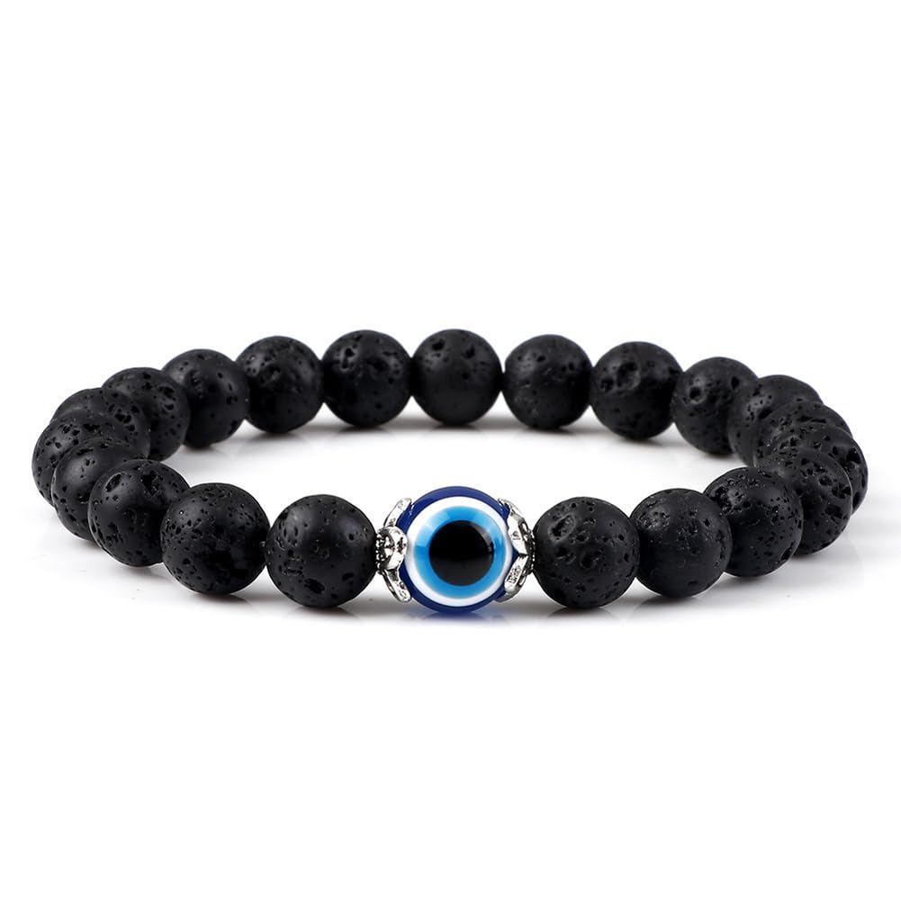 Shining Diva Fashion Evil Eye Stone Unisex Bracelet for Women Girls Men Boys (15811b) - Image 2