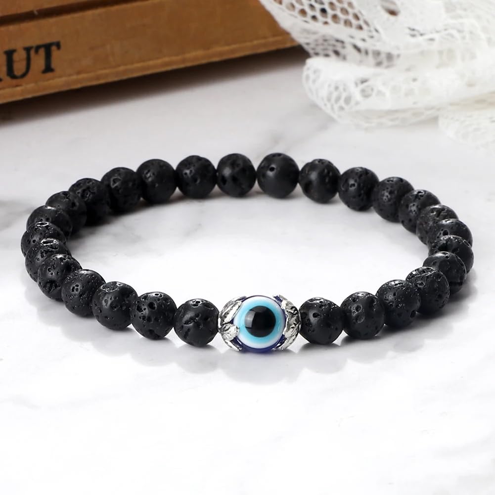 Shining Diva Fashion Evil Eye Stone Unisex Bracelet for Women Girls Men Boys (15811b) - Image 4