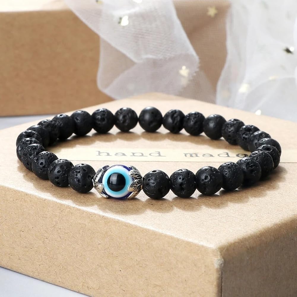 Shining Diva Fashion Evil Eye Stone Unisex Bracelet for Women Girls Men Boys (15811b) - Image 3