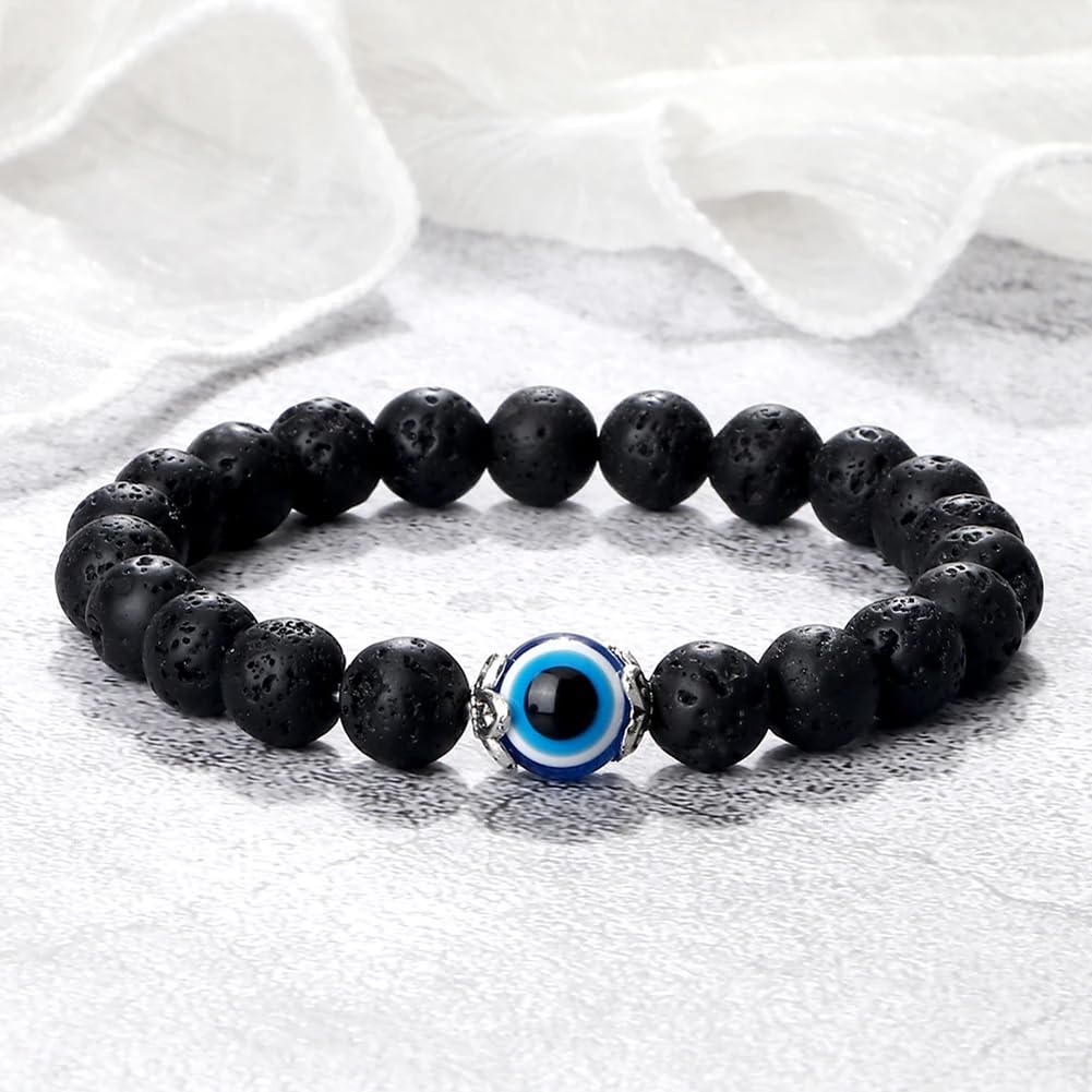 Shining Diva Fashion Evil Eye Stone Unisex Bracelet for Women Girls Men Boys (15811b) - Image 5