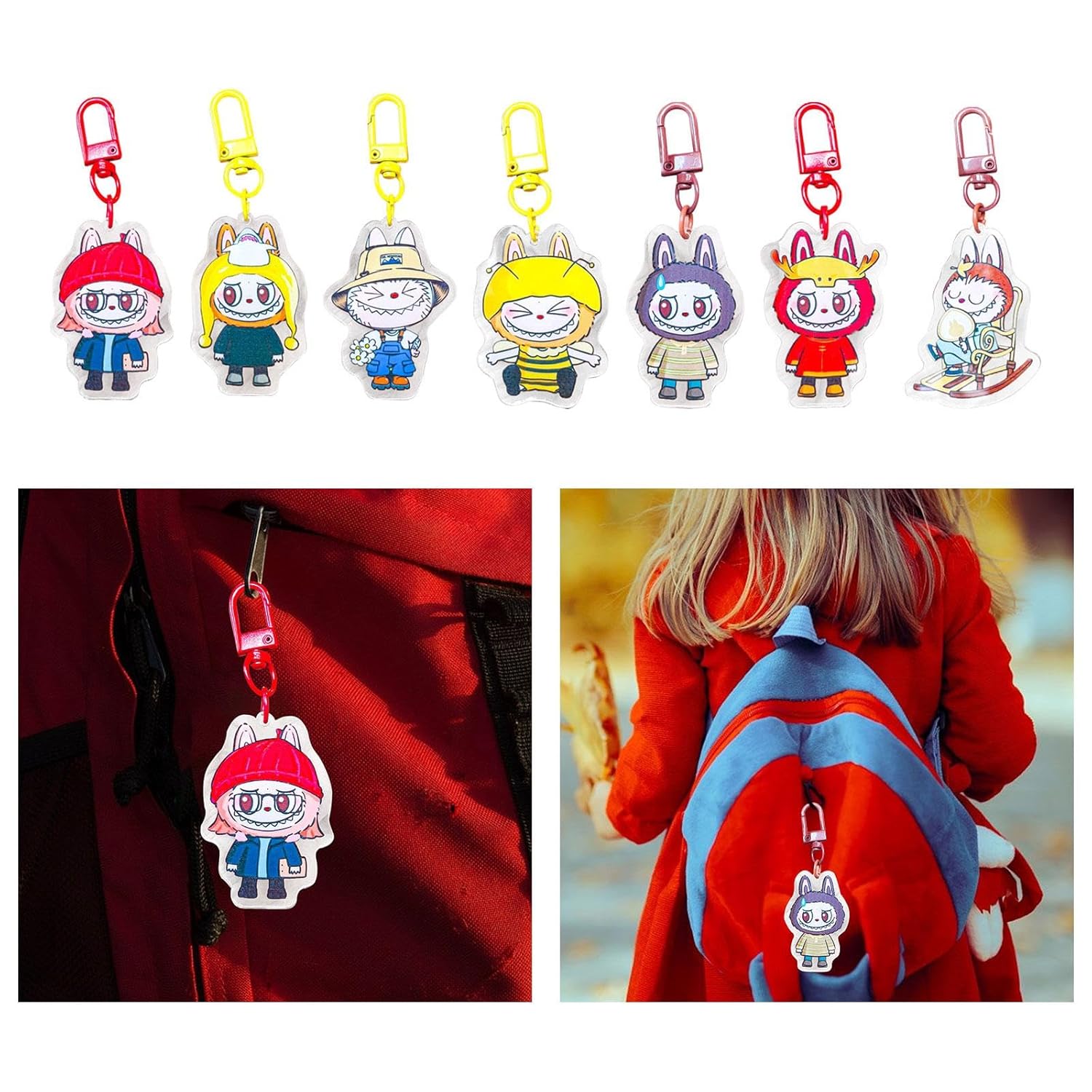 MERISHOPP® Cartoon Keychain Key Holder Funny Hanging Ornament for Backpack Wallet Decor Style A|Clothing, Shoes & Accessories | Womens Accessories | Key Chains, Rings & Finders - Image 4