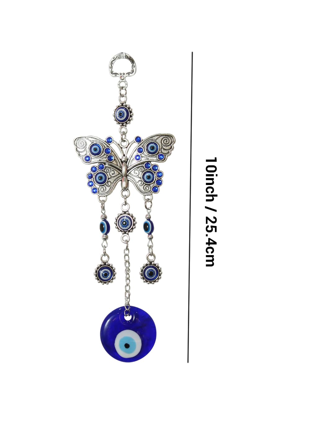 Shivani Enterprises Metal Butterfly Blue Evil Eye Wall Hanging for Home Entrance Door Car Office Feng Shui Nazar Battu Pendant Ornament Good Luck Charm and Prosperity Decoration Gift Items (25.4 Cm) - Image 5