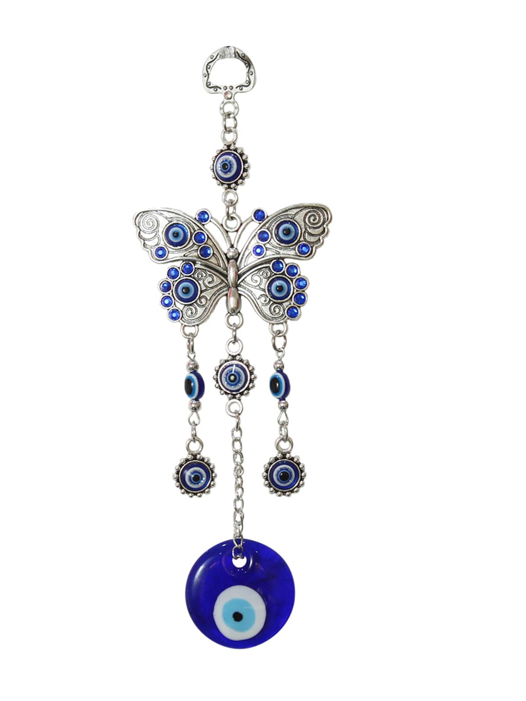 Shivani Enterprises Metal Butterfly Blue Evil Eye Wall Hanging for Home Entrance Door Car Office Feng Shui Nazar Battu Pendant Ornament Good Luck Charm and Prosperity Decoration Gift Items (25.4 Cm) - Image 6