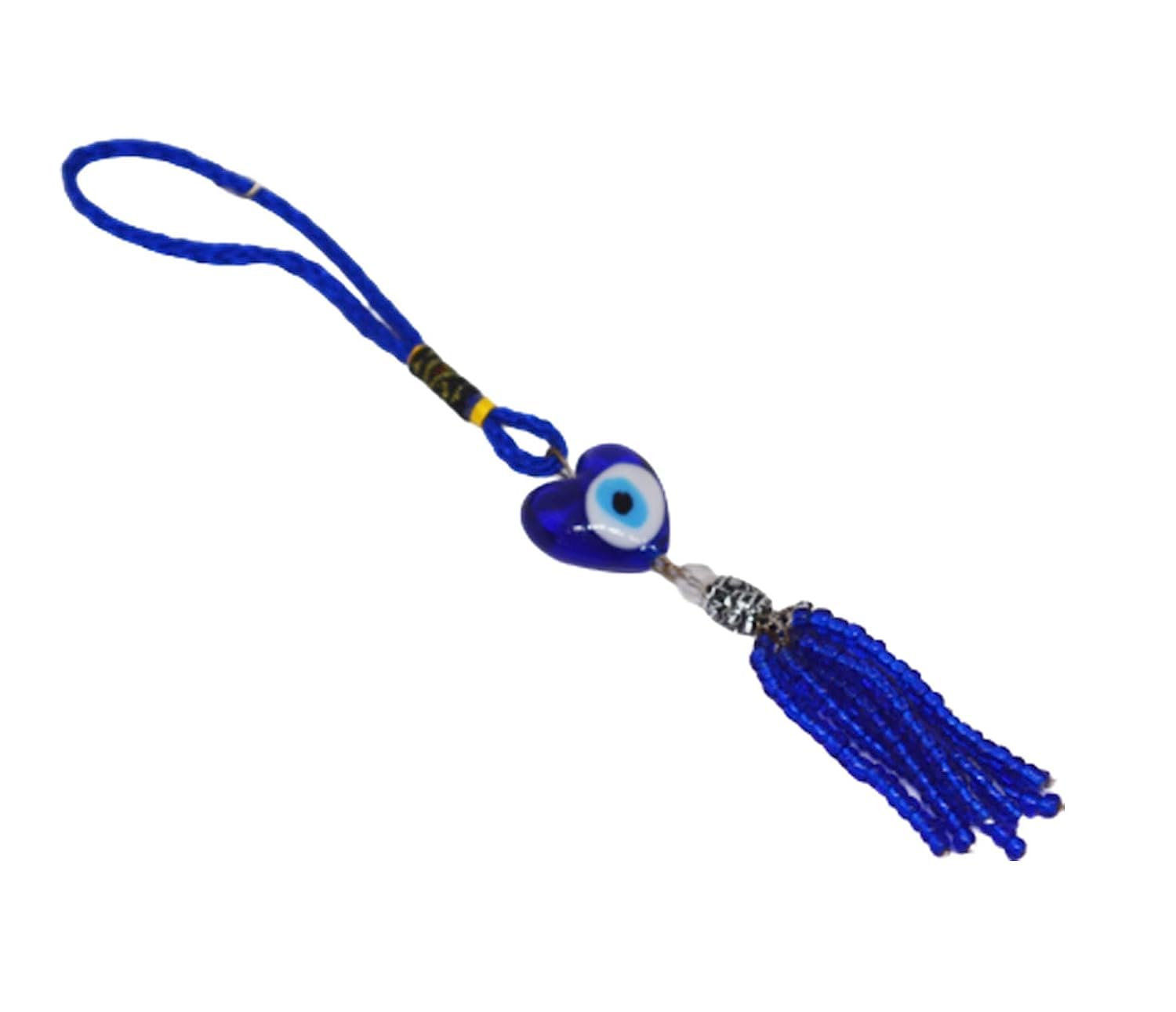 Heart Shape Evil Eye Hanging for Home Entrance Protection, Prosperity, Charm & Luck for Car, & Office, Tirkish Evil Eye Wall Hanging (Blue) Heigth : 7 inches - Image 2