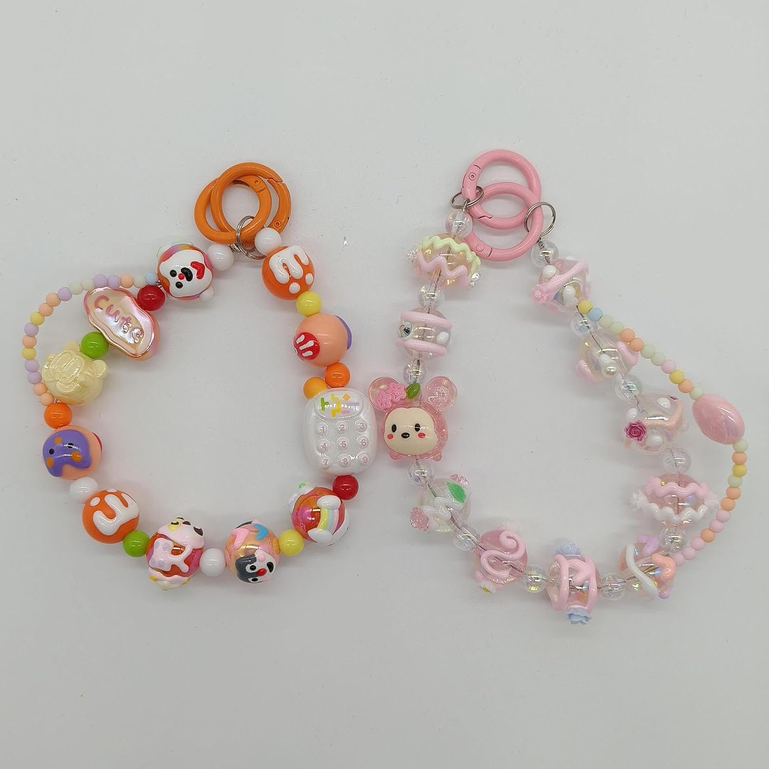 Club Bollywood® 4xKey Ring Bangle Chain House Car Keys Ring Holder Beaded Key Ring Bracelet Pink|Clothing, Shoes & Accessories | Womens Accessories | Key Chains, Rings & Finders - Image 3