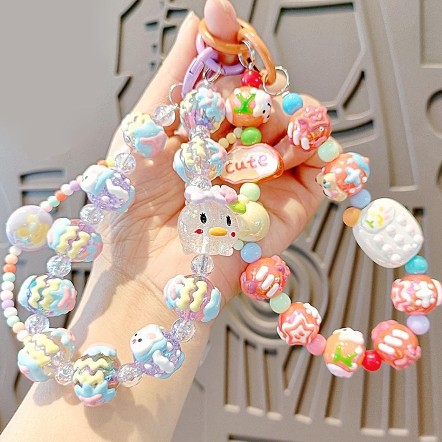 Club Bollywood® 4xKey Ring Bangle Chain House Car Keys Ring Holder Beaded Key Ring Bracelet Pink|Clothing, Shoes & Accessories | Womens Accessories | Key Chains, Rings & Finders - Image 6