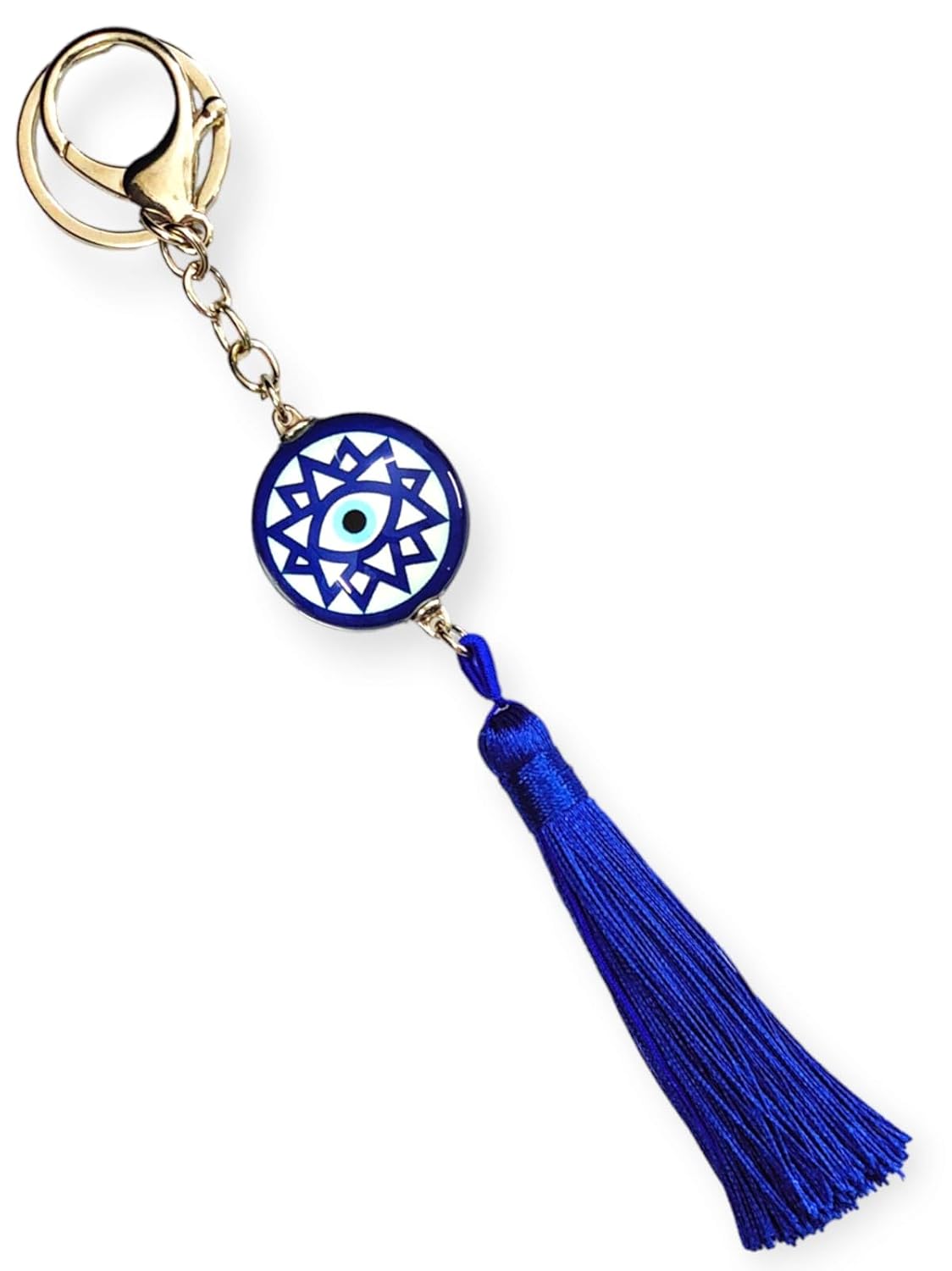 AMANVANI Blue Beads Evil Eye Keychain, Keychains for Girls,Handbag or Purse with Thread Charm Keyring, Evil Eye Hanging For Home Entrance Door,Wall,Car Pendant - Image 7