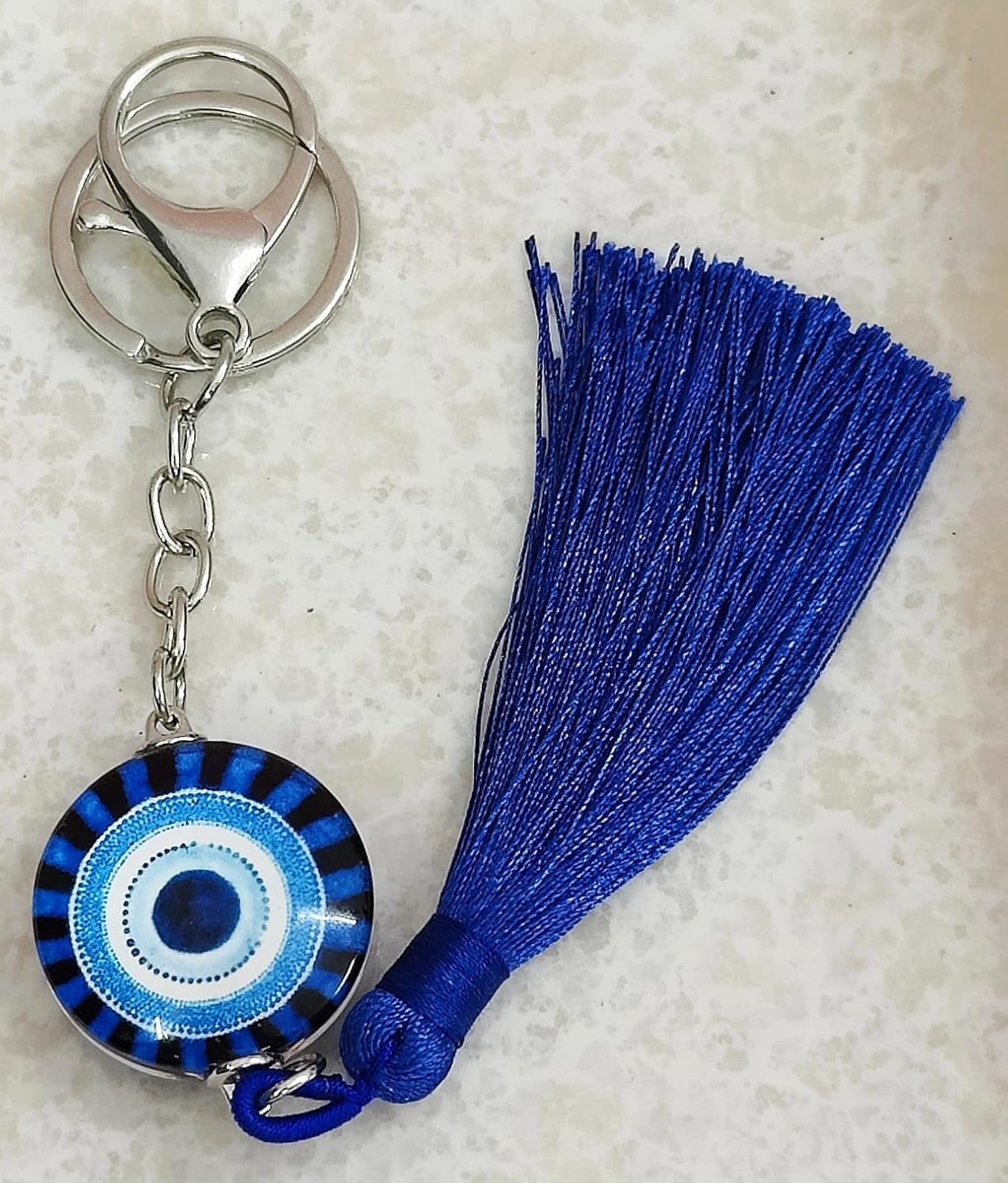 AMANVANI Blue Beads Evil Eye Keychain, Keychains for Girls,Handbag or Purse with Thread Charm Keyring, Evil Eye Hanging For Home Entrance Door,Wall,Car Pendant - Image 8