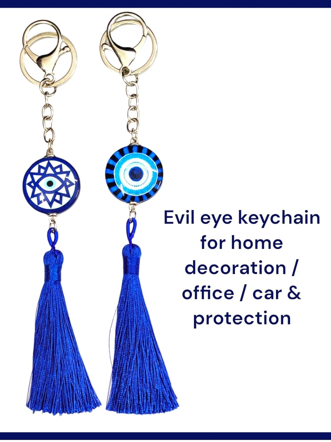 AMANVANI Blue Beads Evil Eye Keychain, Keychains for Girls,Handbag or Purse with Thread Charm Keyring, Evil Eye Hanging For Home Entrance Door,Wall,Car Pendant - Image 10