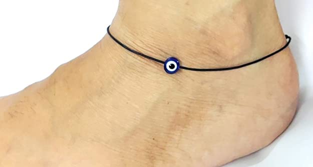 SUSVIJ Black Thread Evil Eye Anklet for Women Girls Handmade Adjustable Nazar Protection Bracelet Lightweight Black Thread Payal Trendy Foot Jewelry Gift for Style Pack of 1 - Image 3