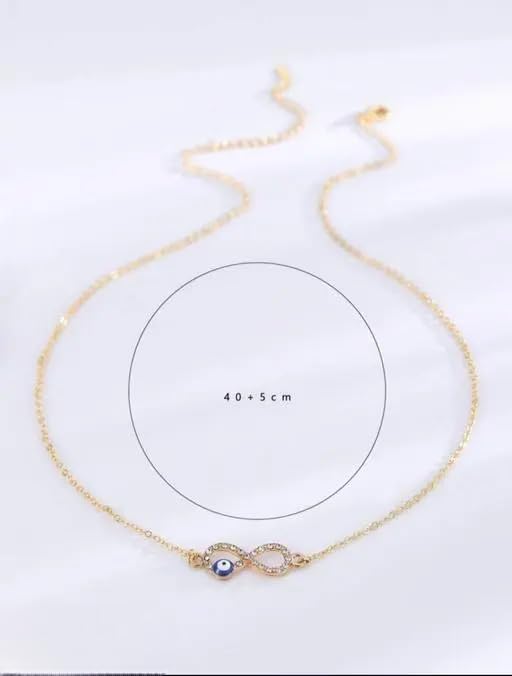 Infinity evil eye Golden charm with gold chain necklace for woman girls, Evil Eye Infinity Bracelet, Nazr Bracelet, Chain Infinity Bracelet For Women - Image 7