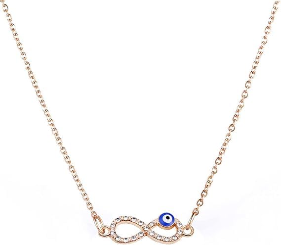 Infinity evil eye Golden charm with gold chain necklace for woman girls, Evil Eye Infinity Bracelet, Nazr Bracelet, Chain Infinity Bracelet For Women - Image 2