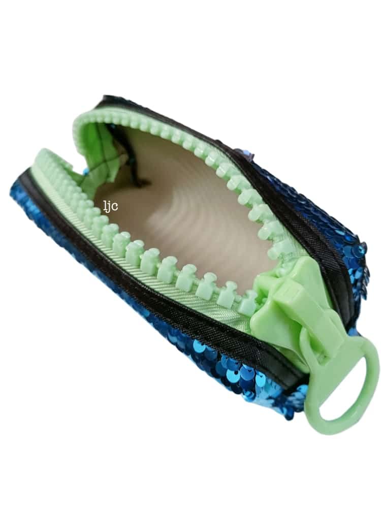 Lalji creations Sequin Design Multipurpose Pouch Travel for Cosmetic Office Stationary Gadgets Money Purpose Handbag. (Blue Colour) Sequin Pouch - Image 5