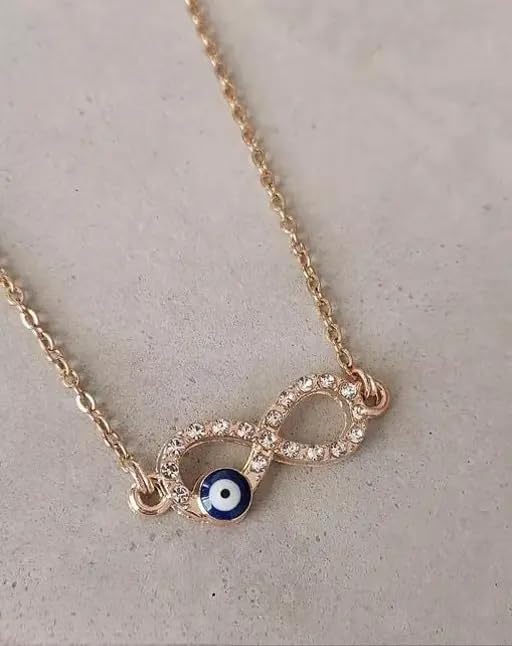 Infinity evil eye Golden charm with gold chain necklace for woman girls, Evil Eye Infinity Bracelet, Nazr Bracelet, Chain Infinity Bracelet For Women - Image 6