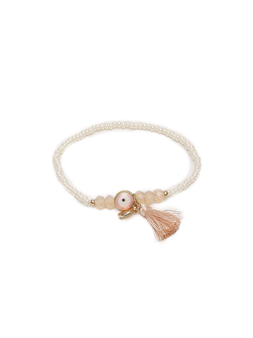 Madame evil eye seed bead drop handmade bracelet - Image 6