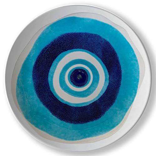JIKRAA® Trending Handcrafted Printed Ceramic Designer Plate with Stand | Evil Eye Wall Plate | 8 inch | Evil Eye Ceramic Plate Decor - Image 2