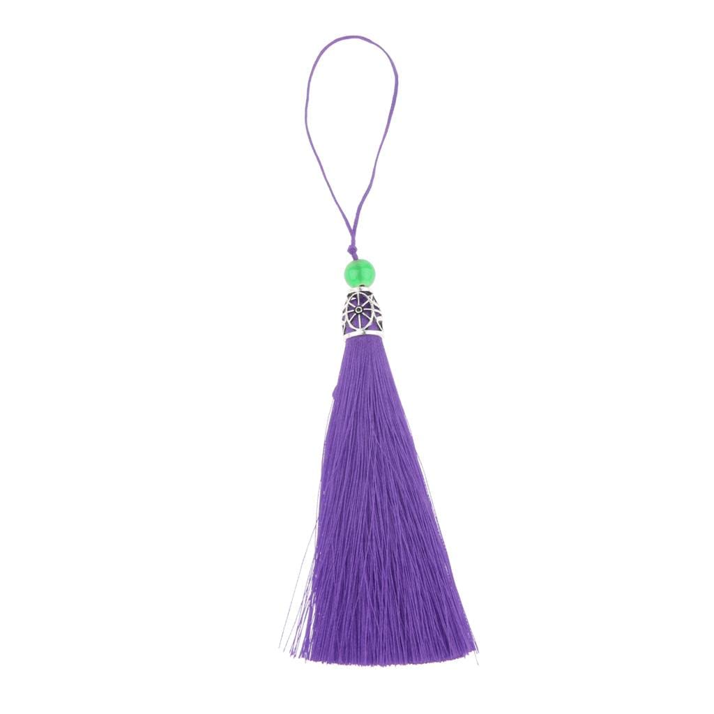 CLUB BOLLYWOOD®5pcs 18cm Chunky Tassels Handmade Silky Floss Bookmark Tassels Purple|Clothing, Shoes & Accessories | Womens Handbags & Bags | Handbag Accessories|5 Pieces Tels Pendant - Image 7