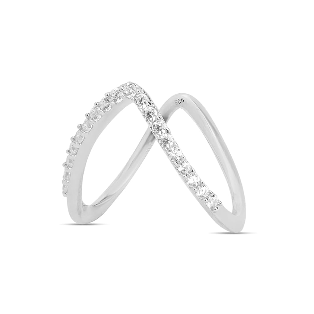 ZAVYA 925 Sterling Silver Rhodium Plated Modern Ring | Gift for Women & Girls | 1 Year Plating Warranty|Rakhi Gift For Sister | Gift for Sister - Image 2
