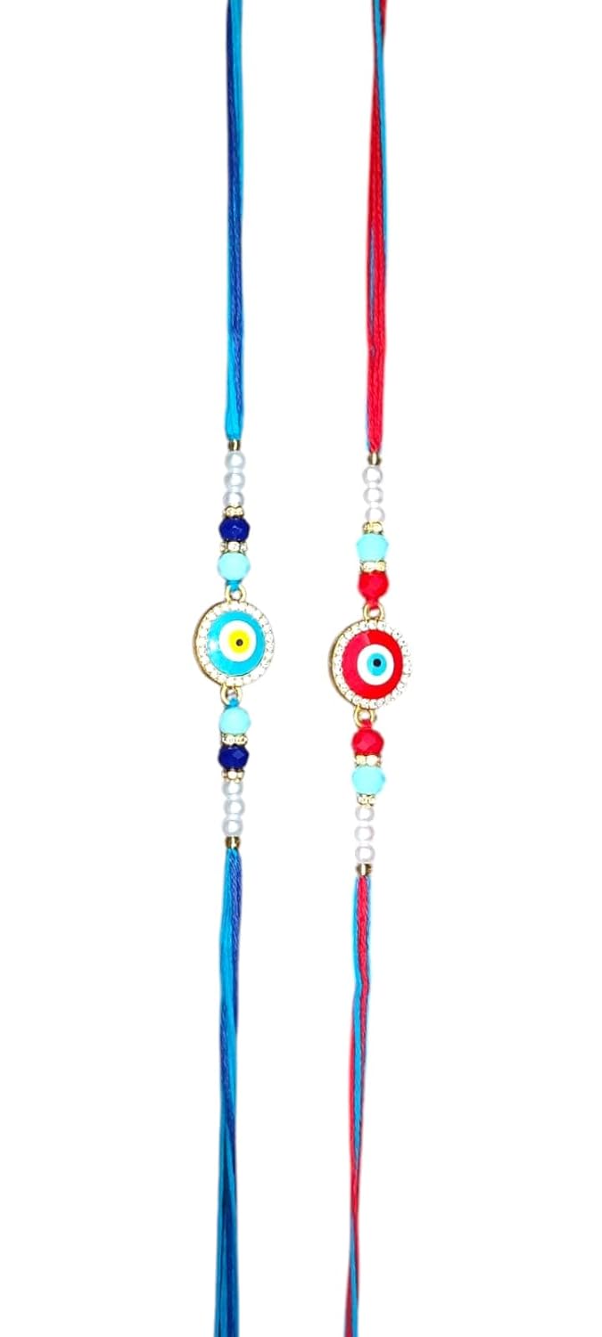 Koogly Rakhi for Brother (Set of 2) | beautiful Evil Eye rakhi | set of 2 for Bhai, Bhabhi, Brother, Bhaiya - Image 2