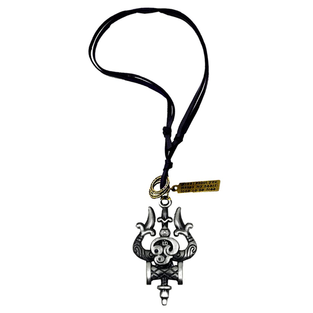 AFH Trishul Damaru Tamil Om Grey Car Hanging Charm Decorative Hanging Ornament - Image 2