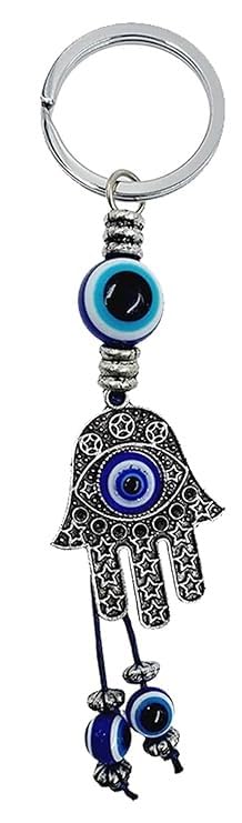 Snabs Hamsa hand Keychain for Girls, Women Purse, Wallet, College Bags, Handbags, Side Bags, Scooter Keys, Evil Eye Keychain with Metal Key Ring Anti-Rust, 12 cm - Image 2
