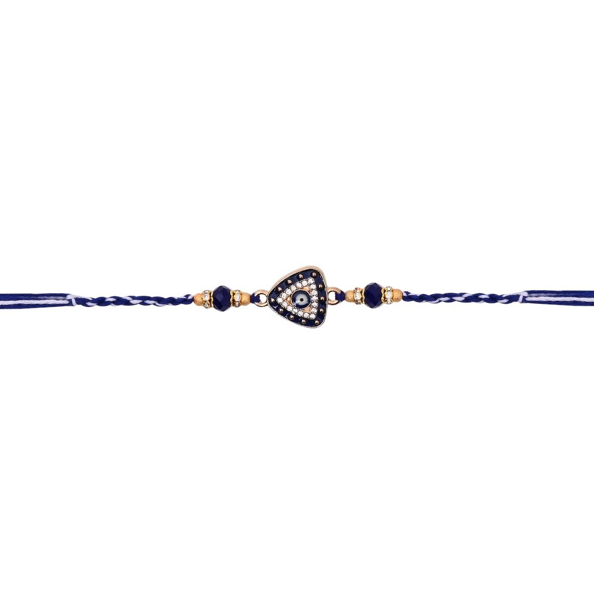 I Jewels Enamel Evil Eye Designer Bhaiya Bhabhi Bracelet & Rakhi Combo Set With Roli Chawal & Rakshabandhan Card - Image 5