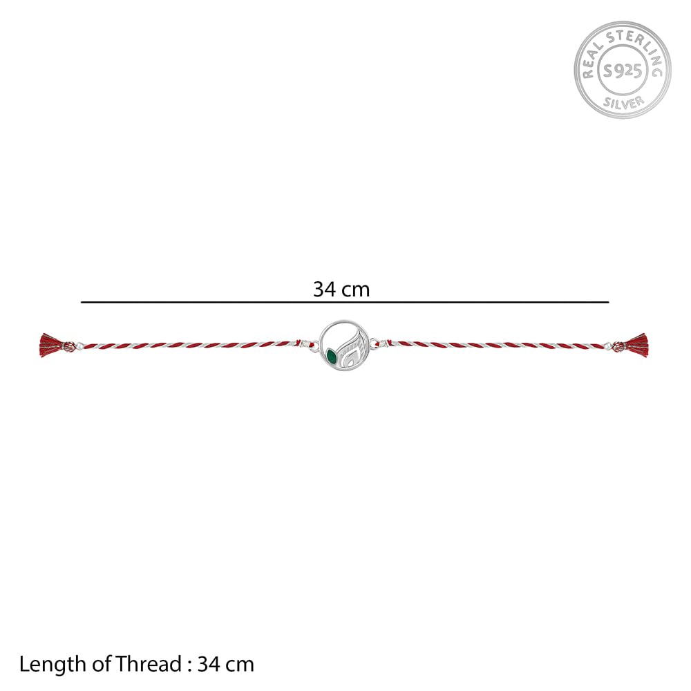 GIVA 925 Silver Peacock Feather Rakhi|Raksha Bandhan Rakhi for Brother | Gift for Men & Boys| With Certificate of Authenticity and 925 Stamp - Image 7