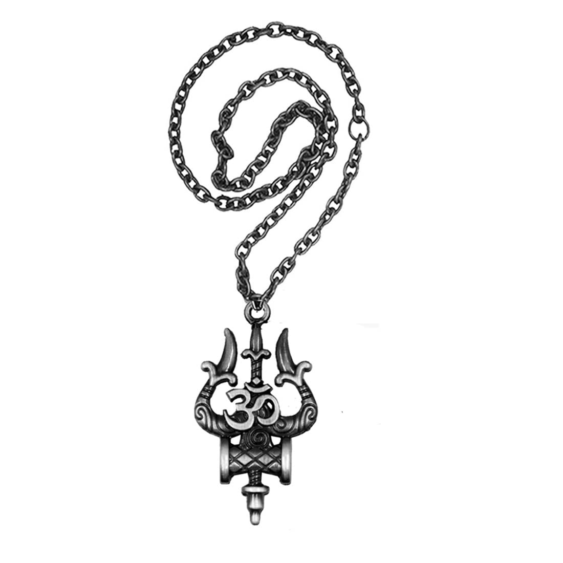 AFH Lord Shiva Om Trishul Damaru Religious Grey Charm Car Hanging Ornament - Image 2