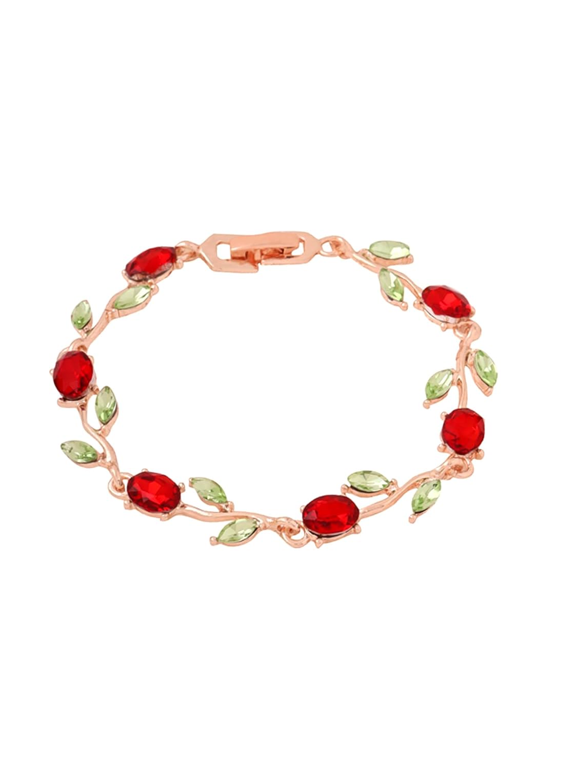 Yellow Chimes Exclusive Latest Rose Chain Swiss Zircons Designer Bracelet for Women and Girls - Image 8