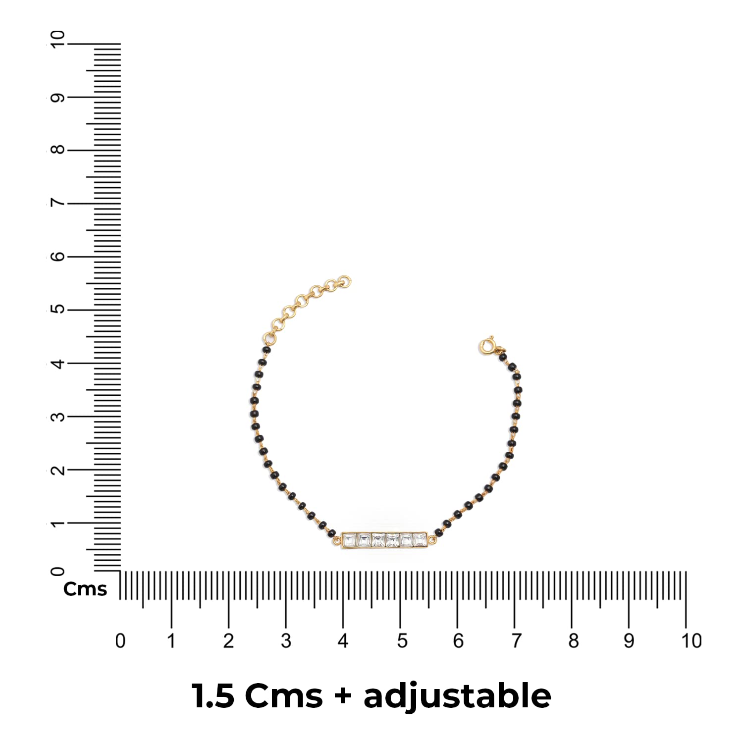 Unniyarcha Silver Zircon 6 Stone Luck Bracelet for Women, Sterling Silver Jewellery with Certificate of Authenticity & 92.5 Stamp, Oxidised Bracelet (Mangalsutra) - Image 7