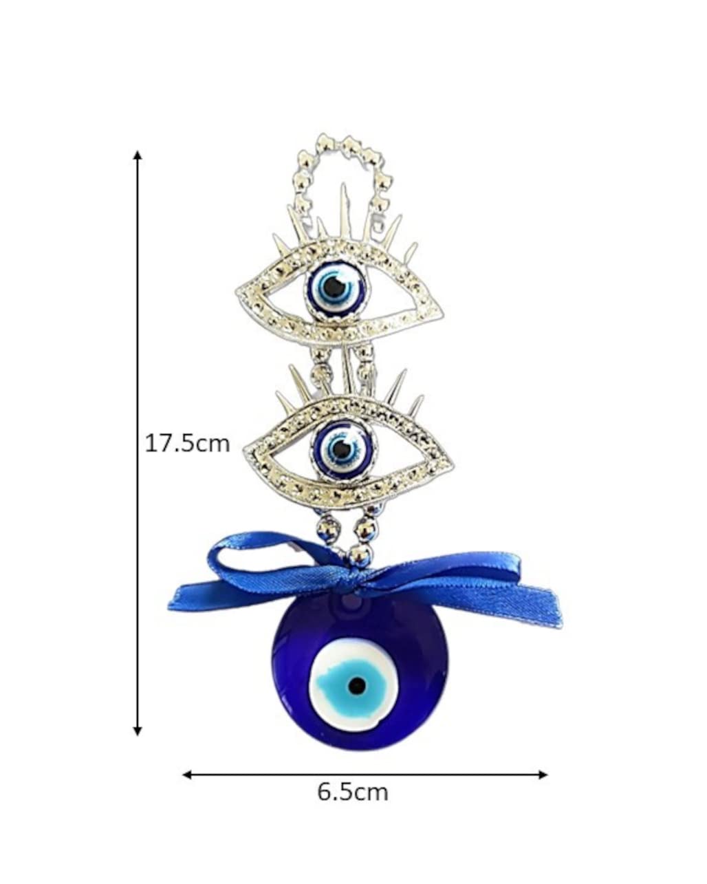 The Cube Mart Turkish Evil Eye Hanging for Home Protection, Prosperity, Charm & Luck, Evil Eye Charm for Home Entrance, Car, & Office, Evil Eye Wall Hanging, Blue (TCM- Double Eye) - Image 3