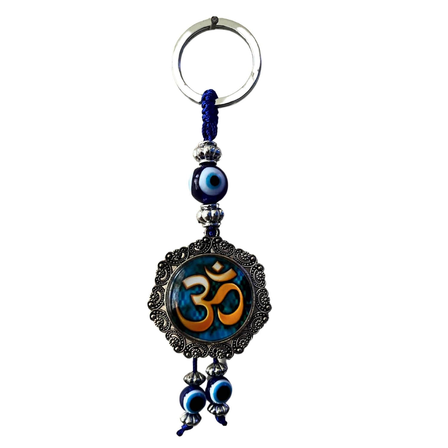 GJ Premium Turkish Evil Eye Keychain - Blue & Silver | Gender-Inclusive Design, Metal, Ideal Gift - Image 2