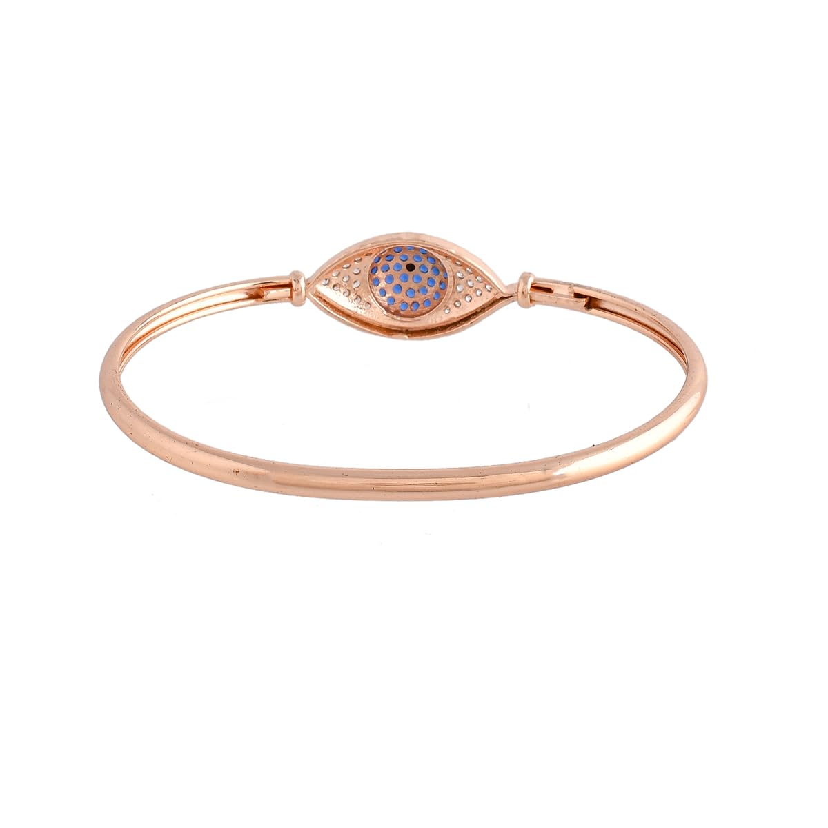 VOYLLA Sparkling Elegance Round Cut Blue and White CZ Evil Eye Adjustable Bracelet For Women|CZ Women Cuffs Bracelets|Gift For Women |Women's Gift|Valentine Gift| - Image 6