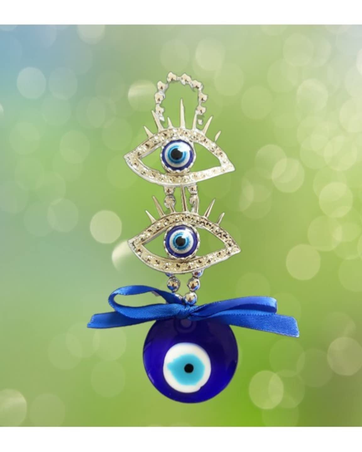 The Cube Mart Turkish Evil Eye Hanging for Home Protection, Prosperity, Charm & Luck, Evil Eye Charm for Home Entrance, Car, & Office, Evil Eye Wall Hanging, Blue (TCM- Double Eye) - Image 7