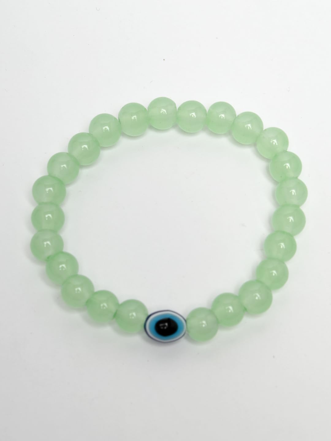 NVR Unisex Set Of 7 colors Crystals Beaded Evil Eye Elasticated Bracelet For Women; Girls ; Boys| 8mm beads| Ideal gift for valentine, new year, birthday, collage|Bohimian Look| Modern - Image 6