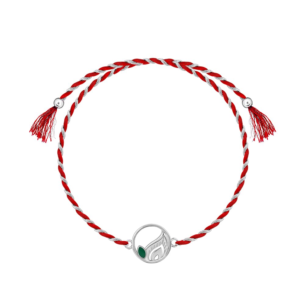GIVA 925 Silver Peacock Feather Rakhi|Raksha Bandhan Rakhi for Brother | Gift for Men & Boys| With Certificate of Authenticity and 925 Stamp - Image 2